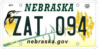 NE license plate ZAT094