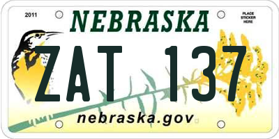NE license plate ZAT137
