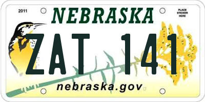 NE license plate ZAT141