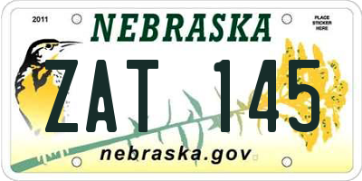 NE license plate ZAT145