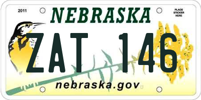 NE license plate ZAT146