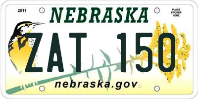 NE license plate ZAT150