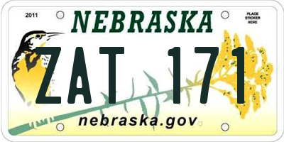 NE license plate ZAT171
