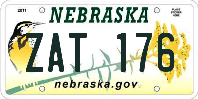 NE license plate ZAT176