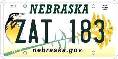 NE license plate ZAT183