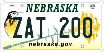 NE license plate ZAT200
