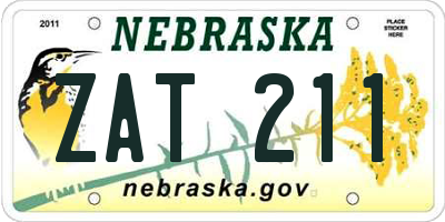 NE license plate ZAT211