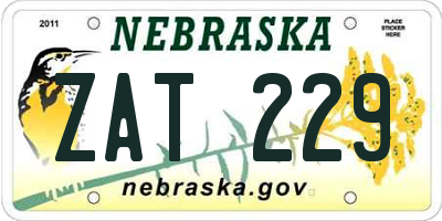 NE license plate ZAT229