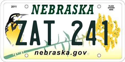 NE license plate ZAT241