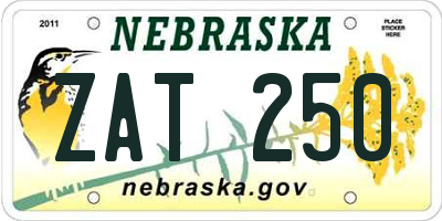 NE license plate ZAT250