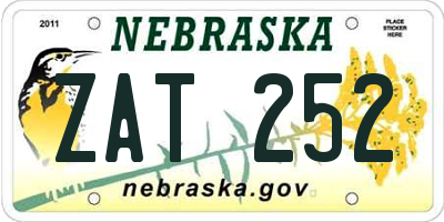 NE license plate ZAT252