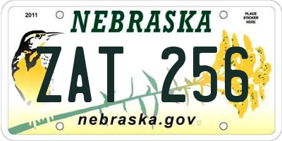 NE license plate ZAT256