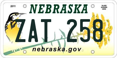 NE license plate ZAT258