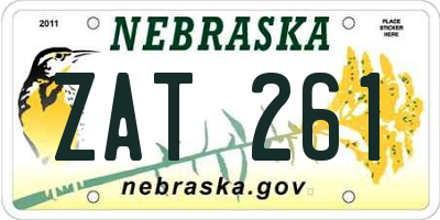 NE license plate ZAT261