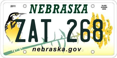 NE license plate ZAT268