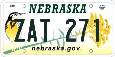 NE license plate ZAT271