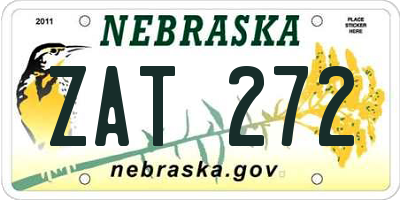 NE license plate ZAT272
