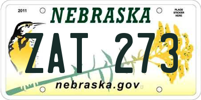 NE license plate ZAT273