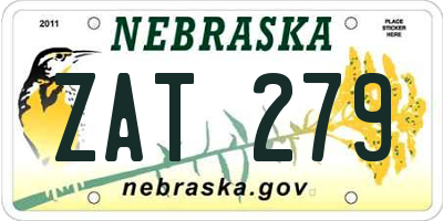 NE license plate ZAT279