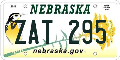 NE license plate ZAT295