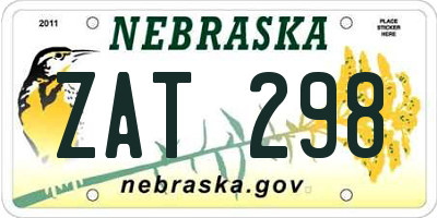 NE license plate ZAT298