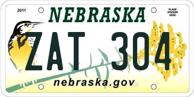 NE license plate ZAT304
