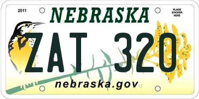NE license plate ZAT320