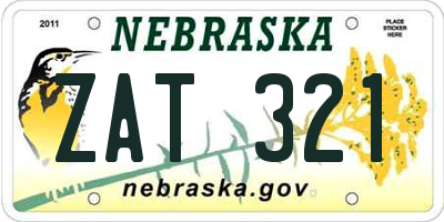 NE license plate ZAT321