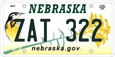 NE license plate ZAT322