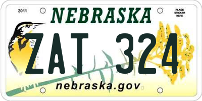 NE license plate ZAT324