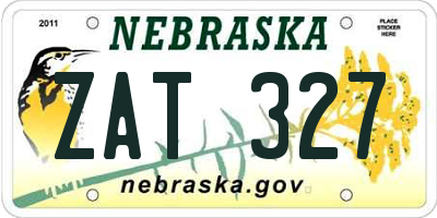 NE license plate ZAT327