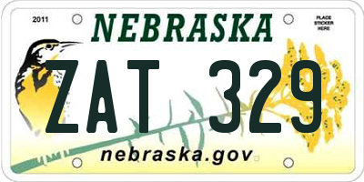 NE license plate ZAT329