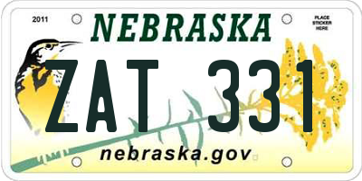 NE license plate ZAT331