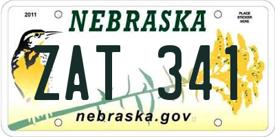 NE license plate ZAT341