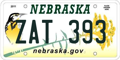 NE license plate ZAT393
