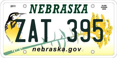 NE license plate ZAT395