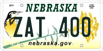 NE license plate ZAT400