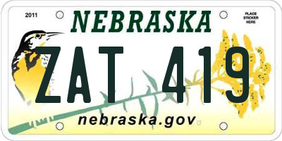 NE license plate ZAT419