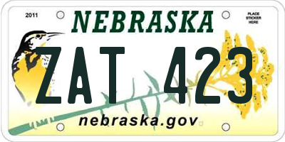 NE license plate ZAT423