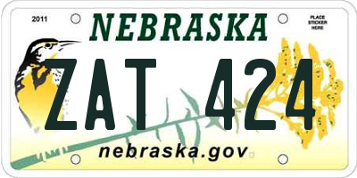 NE license plate ZAT424