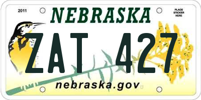 NE license plate ZAT427