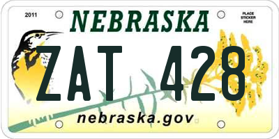 NE license plate ZAT428