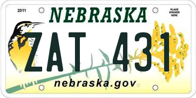 NE license plate ZAT431