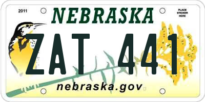 NE license plate ZAT441