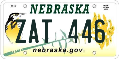 NE license plate ZAT446