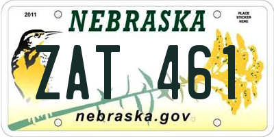 NE license plate ZAT461