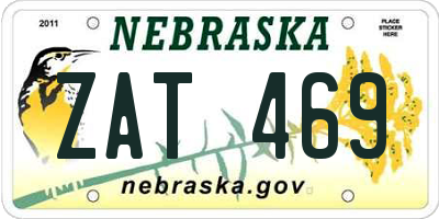 NE license plate ZAT469