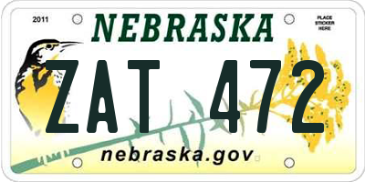 NE license plate ZAT472