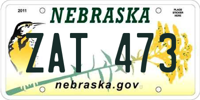 NE license plate ZAT473