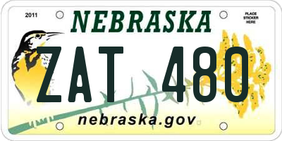 NE license plate ZAT480
